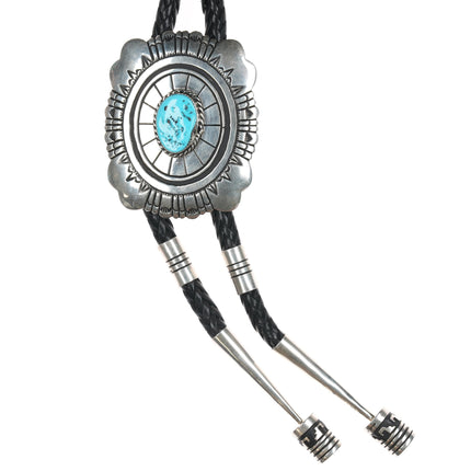 48" Large Tommy and Rosita Singer Navajo sterling bolo tie with turquoise