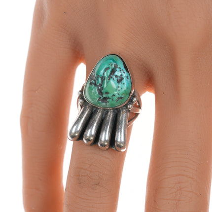 sz6.25 Vintage Navajo silver and turquoise claw form ring