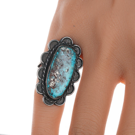 sz4.75 Navajo Morenci turquoise silver ring