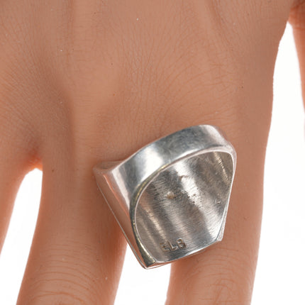 sz12.5 Emma Bonney Zuni Fishscale turquoise silver ring