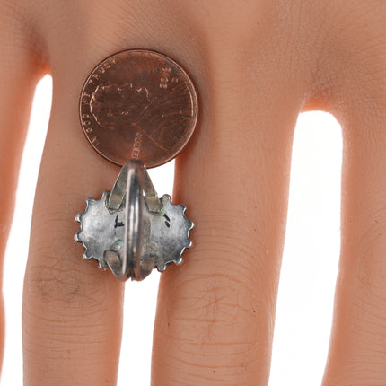 sz6 Vintage Zuni Needlepoint turquoise silver ring