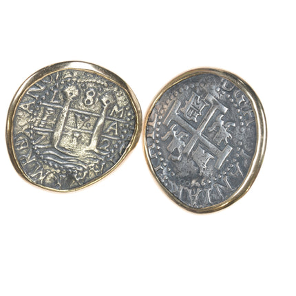 Retired James Avery 14k Mounted Sterling ancient coin replica earrings