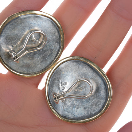 Retired James Avery 14k Mounted Sterling ancient coin replica earrings