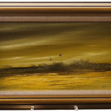 c1980 Tim Atmar Texas Artist Oil on Board Hill country Landscape