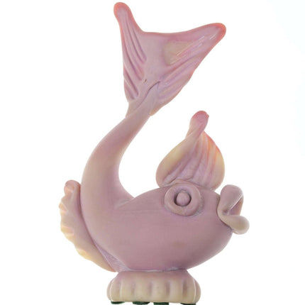 Italienische burmesische Delfinfigur aus Muranoglas aus der Mitte des Jahrhunderts