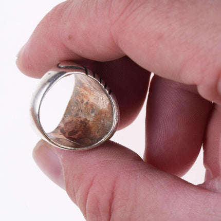 尺寸 8.5 复古西南现代主义纯银和绿松石戒指