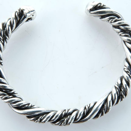 6" Vintage Southwestern Sterling braided rope bracelet