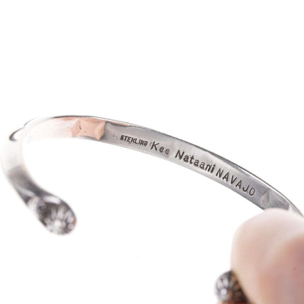 Kee Nataani Navajo Hand stamped sterling cuff bracelet