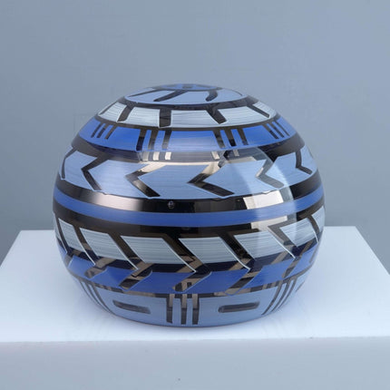 Kosta Boda Sweden Hand Painted Mirrored Glass Sphere Artist Signed