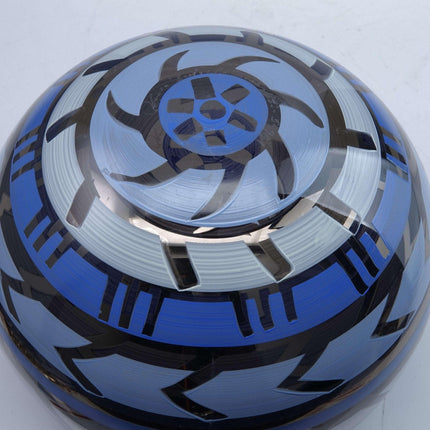 Kosta Boda Sweden Hand Painted Mirrored Glass Sphere Artist Signed