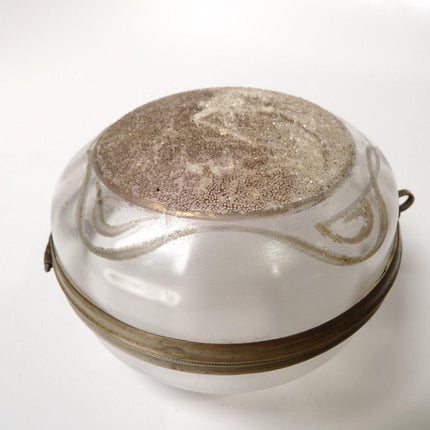 c.1890 Coralene Glass Dresser Jar Bohemian