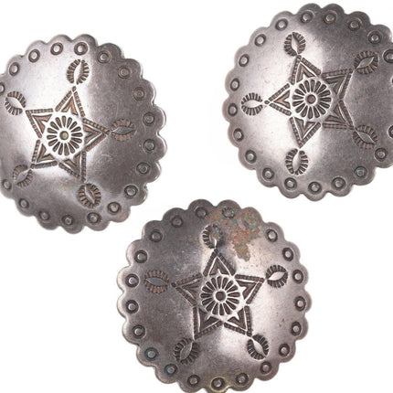 3 Vintage silver Navajo buttons