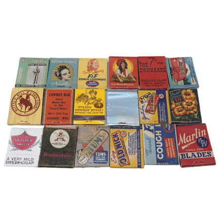 1950's Vintage Matchbooks Sun Maid Raisins Nestle Marlin Ambulance Cowboy Bars B