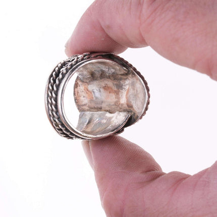 sz12,5 Großer Vintage Navajo Sterling, türkisfarbener Ring