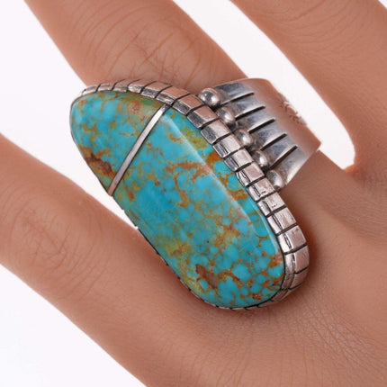 sz12.5 Huge Southwestern Sterling and turquoise ring