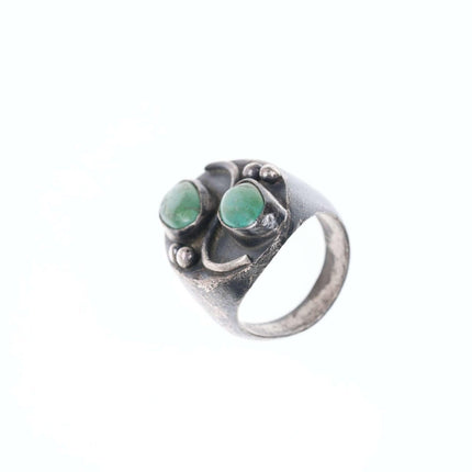 c1950 尺寸 9 纳瓦霍纯银和绿松石戒指