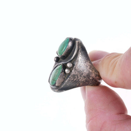 sz9 c1950's Navajo Sterling and turquoise ring