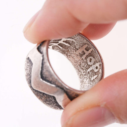 sz7.5 Steve Wikviya LaRance 霍皮石灰华铸造戒指