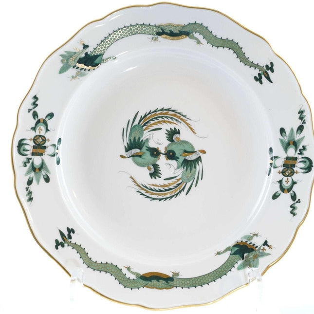 Meissen Rich Court Dragon Dinner Plate Green with gold Accents 9.75"