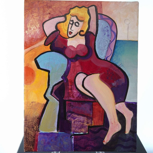 Warren Cullar "Arm Chair Dreams" Acrylic on Canvas Austin Texas Listed Artist