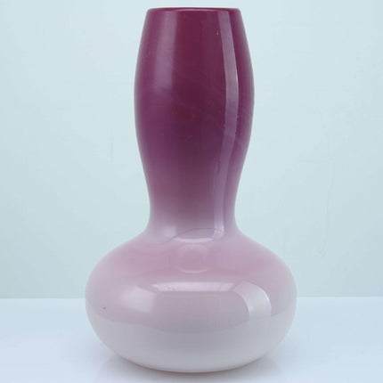 c1880 新英格兰光面桃花艺术玻璃花瓶