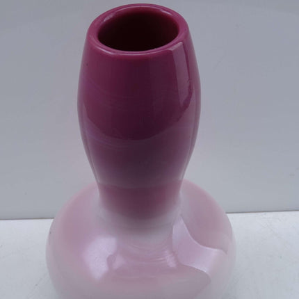 c1880 新英格兰光面桃花艺术玻璃花瓶