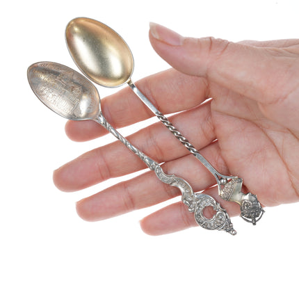 Collection of Antique Stering and 800 silver demitass spoons