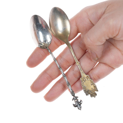 Collection of Antique Stering and 800 silver demitass spoons