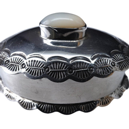 900 Silver Hand Stamped Southwestern Navajo Trinket box