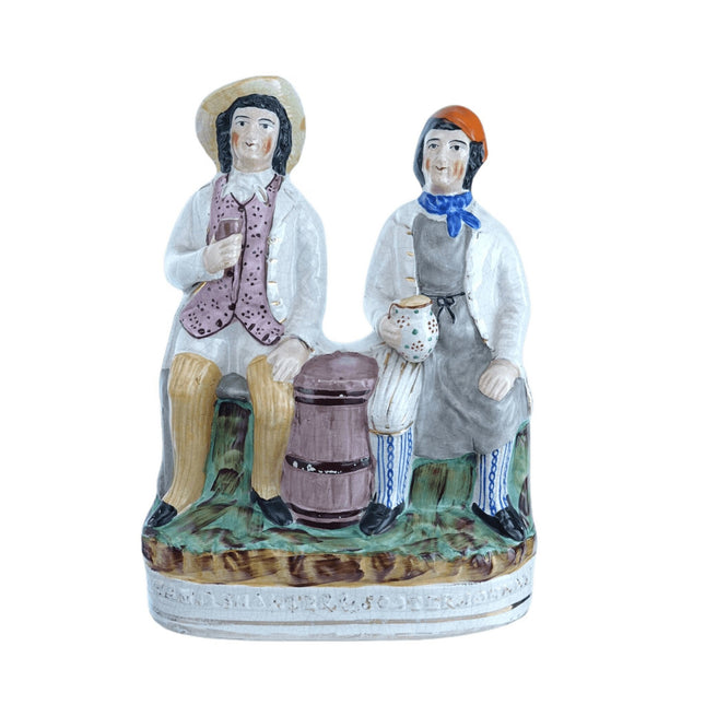 c1860 Staffordshire Tam O'Shanter &amp; Souter Johnny Figur mit der Aufschrift Sampson Smith 1851 Longton