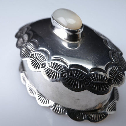 900 Silver Hand Stamped Southwestern Navajo Trinket box