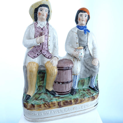 c1860 Staffordshire Tam O'Shanter & Souter Johnny Figure Marked Sampson Smith 18