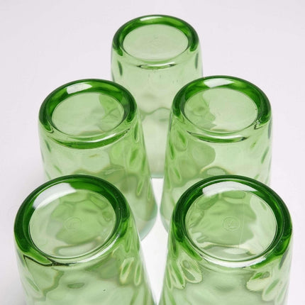 c1900 诺斯伍德绿色乳白色柠檬水套装水罐和 5 个玻璃杯