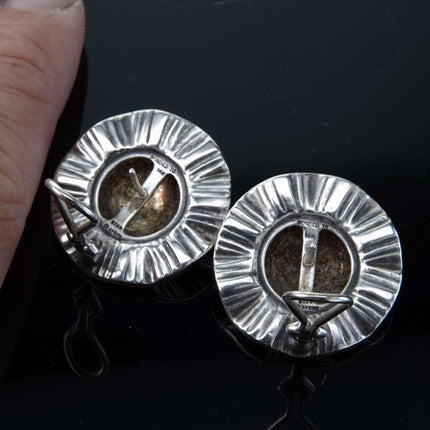 Retired James Avery 14K gold and sterling sunburst earrings