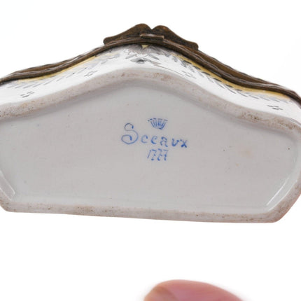 Antique French Porcelain snuff box marked Sceaux 1777