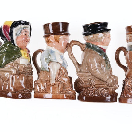 4 1950's Charles Dickens Royal Doulton Character jugs 4.5"