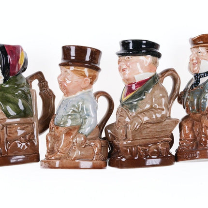 4 1950's Charles Dickens Royal Doulton Character jugs 4.5"