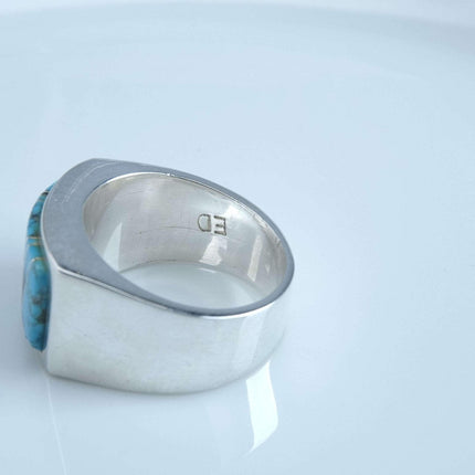 Sz12 Sterling Turquoise Inlay Men's ring