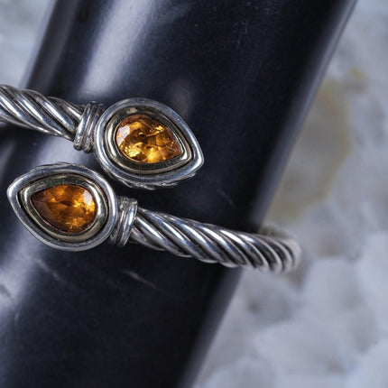 14k/Sterling Italian designer clamper bracelet