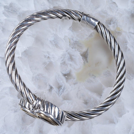 14k/Sterling Italian designer clamper bracelet