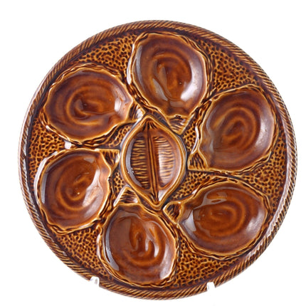 St Clement France Brown French Oyster Plates set of 6