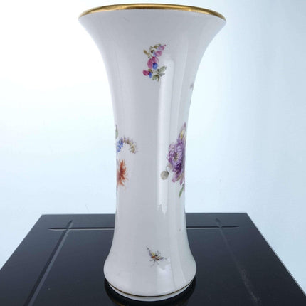 Meissen Hand Painted Dresden Flowers Style Flared Vase