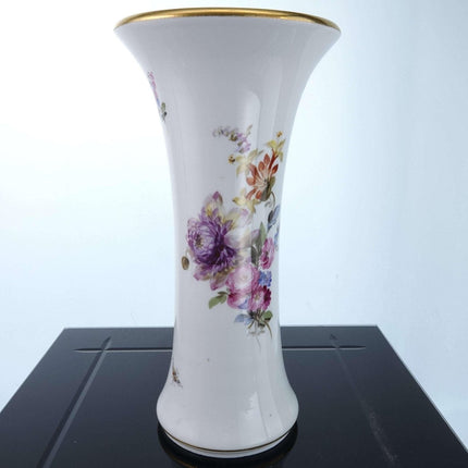 Meissen 手绘德累斯顿花朵风格喇叭形花瓶