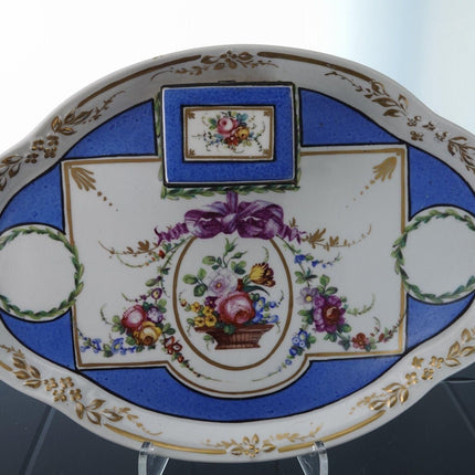 Antike Tintenfässer/Tablett/Streichholzschachtel aus französischem Porzellan im Sevres-Stil