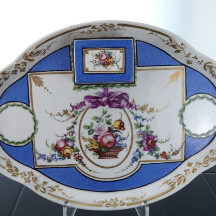 Antike Tintenfässer/Tablett/Streichholzschachtel aus französischem Porzellan im Sevres-Stil