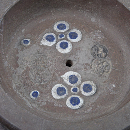 Antique Chinese Yixing Zisha Teapot Pewter Mounted Hand Enameled Decoration