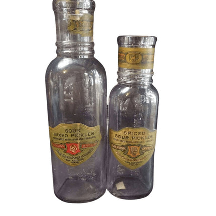 Price Booker San Antonio Texas Sun Colored Amethyst Pickle Bottles Embossed With