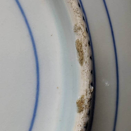 Antike japanische Porzellan-Ladeschale mit flachem Fuß, 11 1/8 Zoll