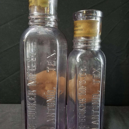 Price Booker San Antonio Texas Sun Colored Amethyst Pickle Bottles Embossed With