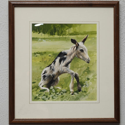 Bruce Harvey New Zealand artist "NEWBORN" Baby Goat Painting Tempura and Waterco